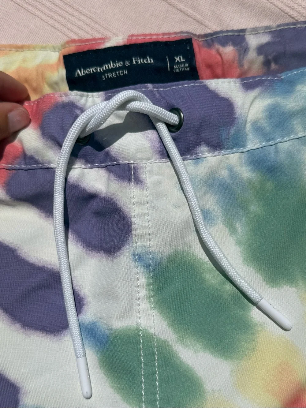 Abercrombie & Fitch Tie-Dye Multicolor Drawstring Shorts